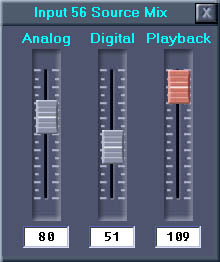 Input Source Mixer Window