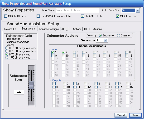 Set Up Submasters